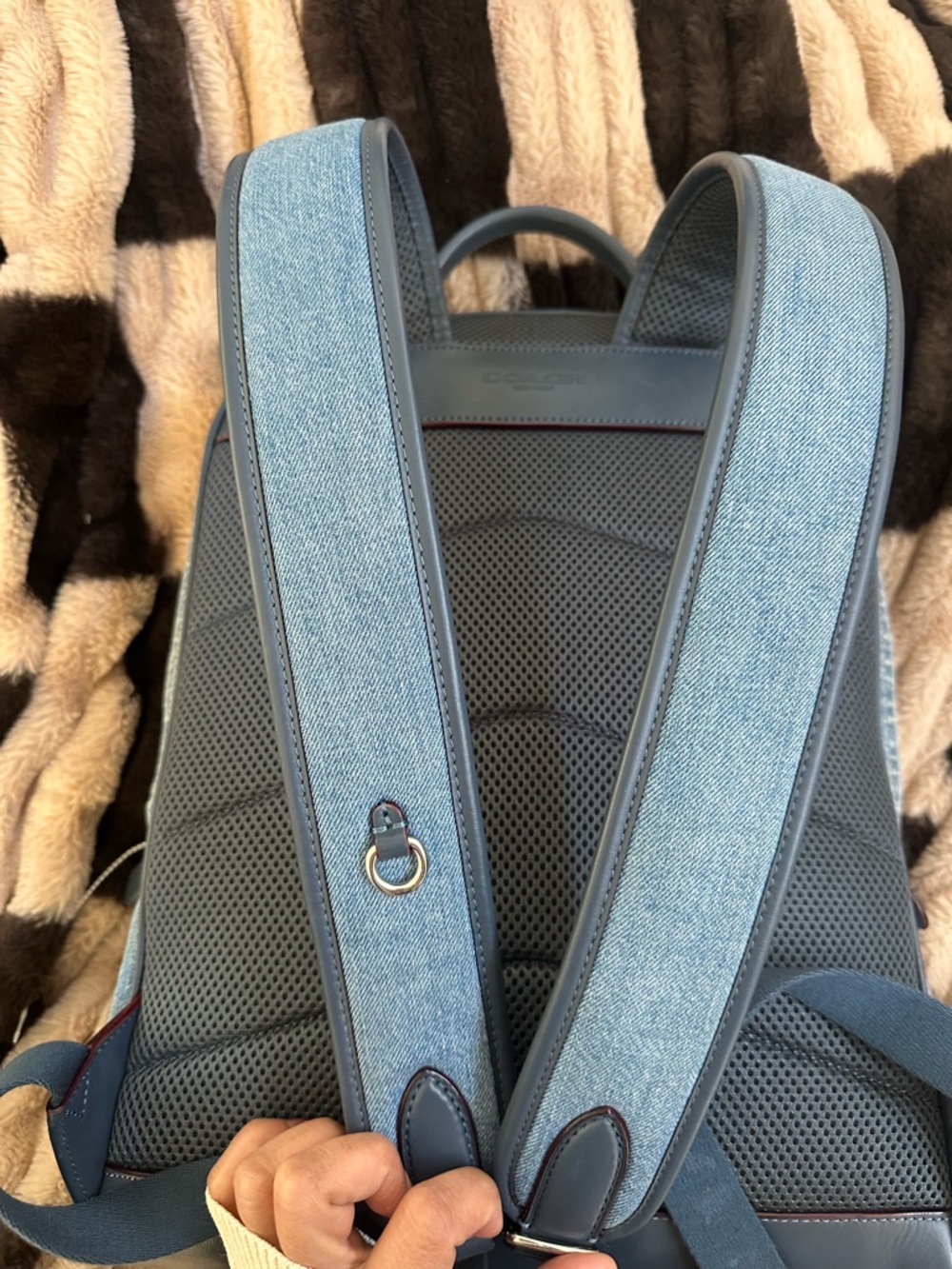 Denim Light Blue Women's Backpack - Casual Everyday Bag - Picture 4 of 9